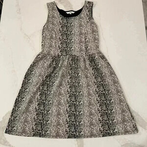 Jack Midi A-Line Snakeskin Tank Dress Sleeveless Round Neck Tan/Black Womens Med